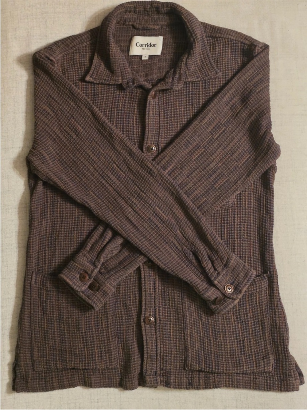 Corridor NYC Overshirt Abstract Woven 3 Pockets Casual -Sz Small